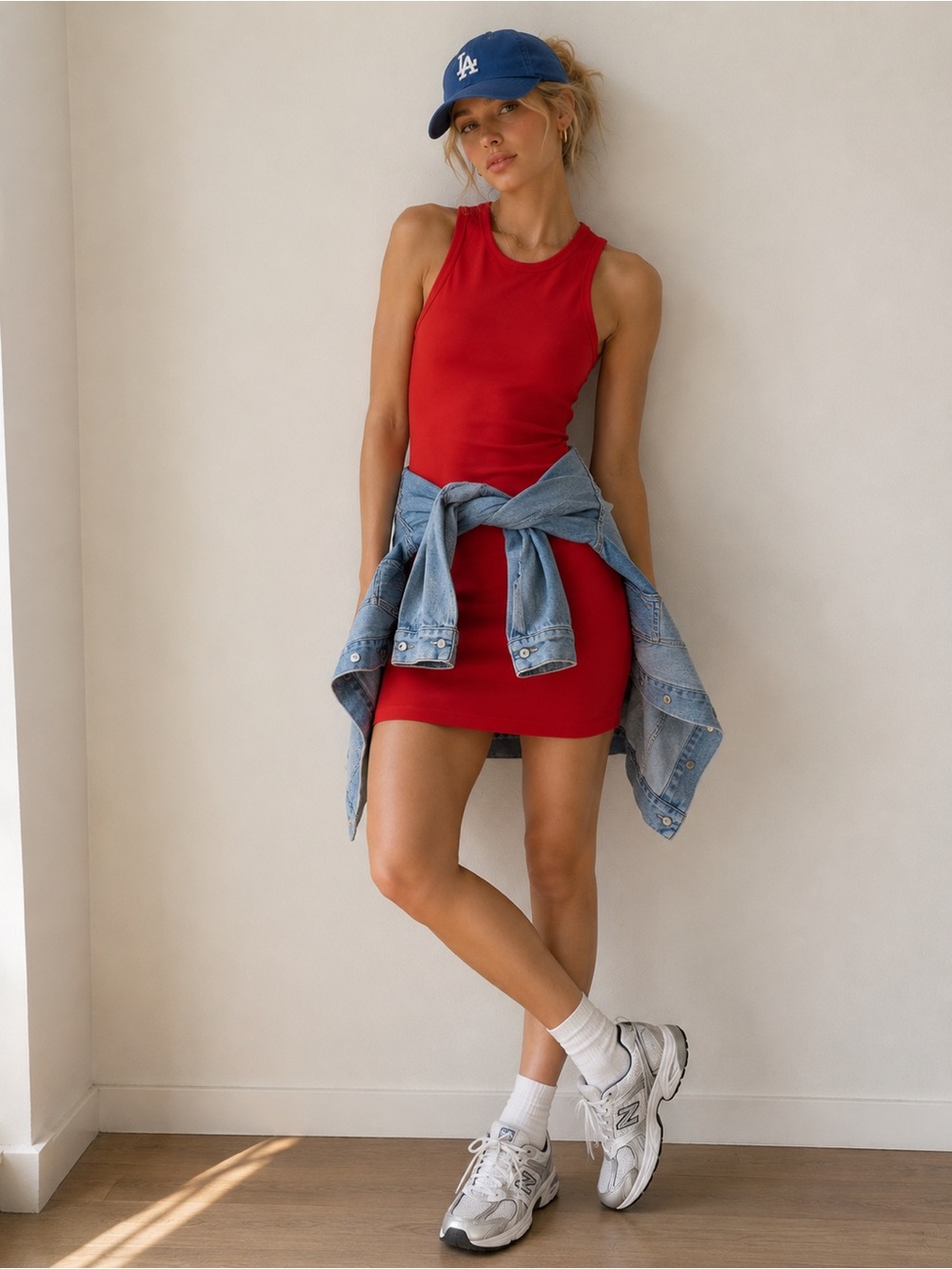 NWT Aritzia Sunday Best Melody Tank Dress Red Sleeveless Bodycon Mini Dress M